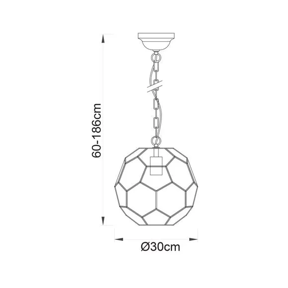 Pentagon Pendant Light - Brass, Glass