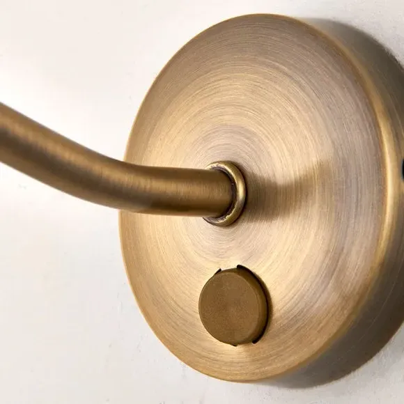 Picture Wall Light with Switch - Antique Brass