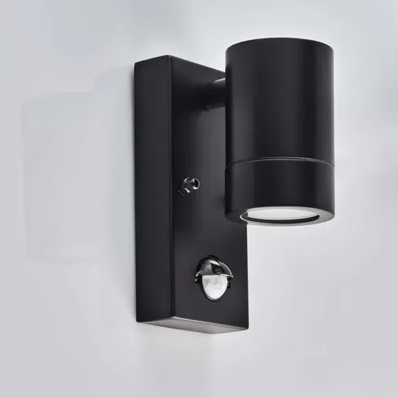 PIR Sensor Outdoor Wall Light - Black, Steel