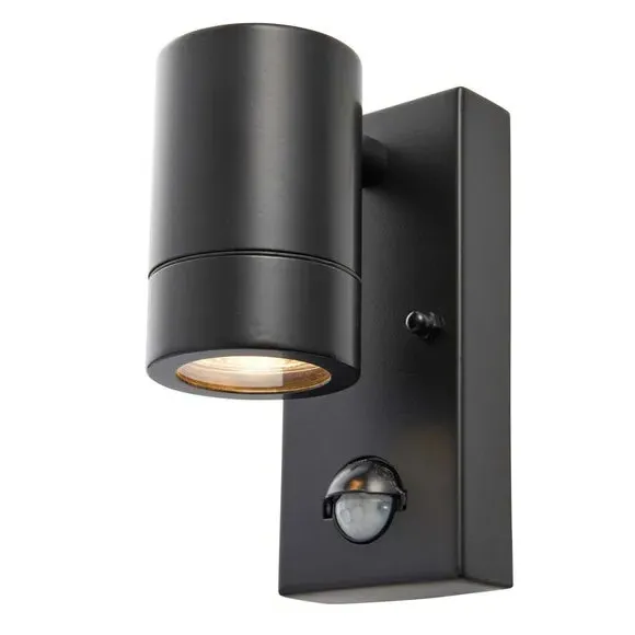 PIR Sensor Outdoor Wall Light - Black, Steel