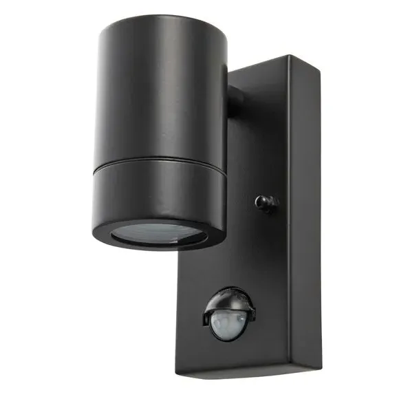 PIR Sensor Outdoor Wall Light - Black, Steel