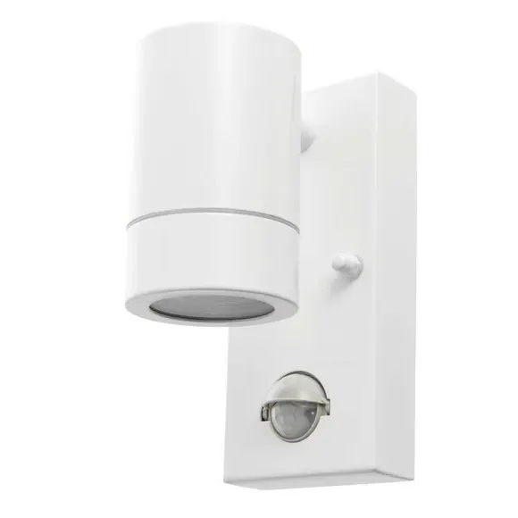 PIR Sensor Outdoor Wall Light - White, Steel