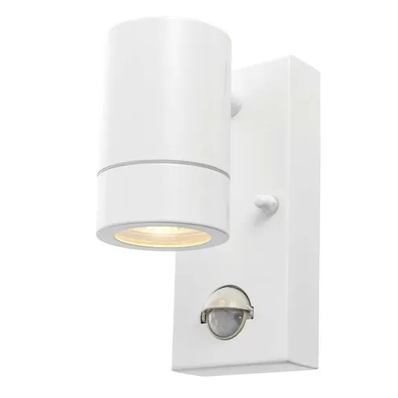 PIR Sensor Outdoor Wall Light - White, Steel