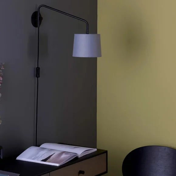 Plug-In Wall Light with Swing Arm - Black