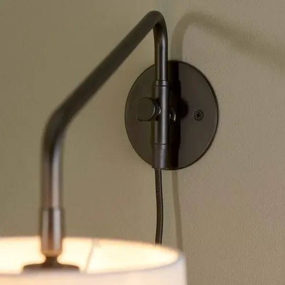 Plug-In Wall Light with Swing Arm - Black