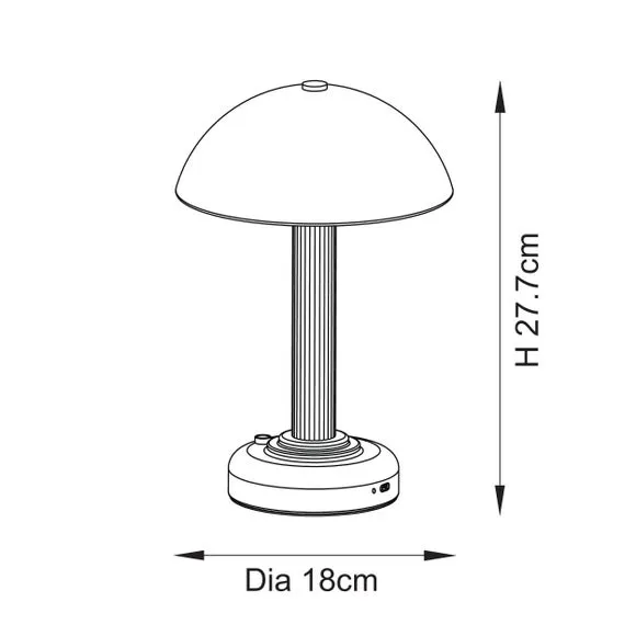 Rechargeable LED Table Lamp with Touch Dimmer - Gold