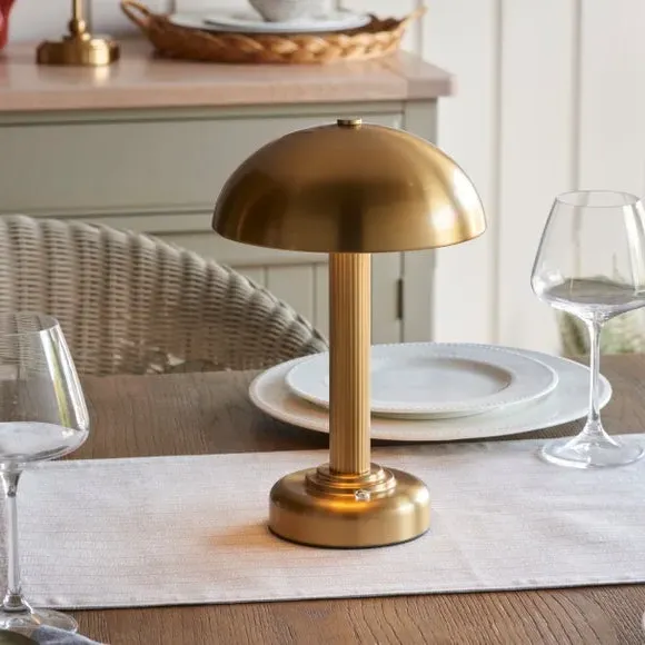 Rechargeable LED Table Lamp with Touch Dimmer - Gold image