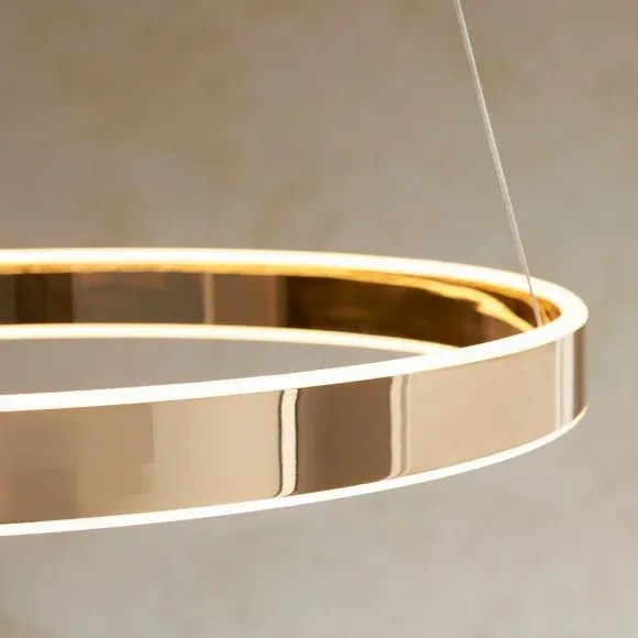 Ring LED Pendant Light Adjustable - Gold, Steel