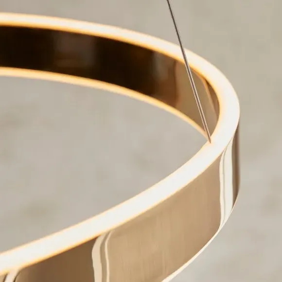 Ring LED Pendant Light Adjustable - Gold, Steel