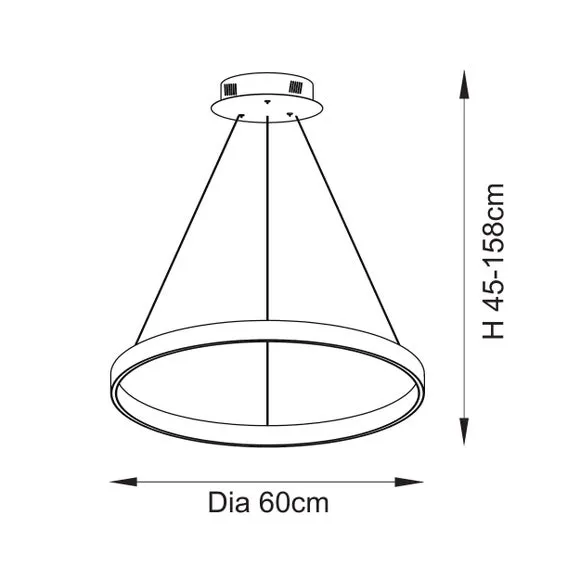 Ring LED Pendant Light Adjustable - Gold, Steel