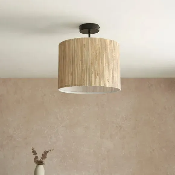 Semi Flush Ceiling Light - Natural, Seagrass