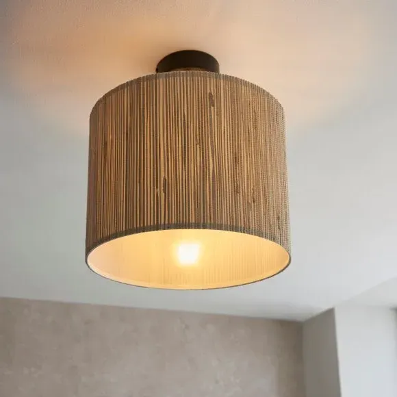 Semi Flush Ceiling Light - Natural, Seagrass