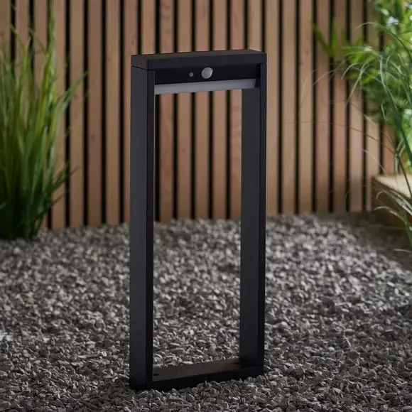 Solar PIR Floor Path Light - Black, Aluminium