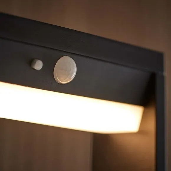 Solar PIR Floor Path Light - Black, Aluminium