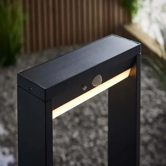 Solar PIR Outdoor Path Light - Black, Aluminium
