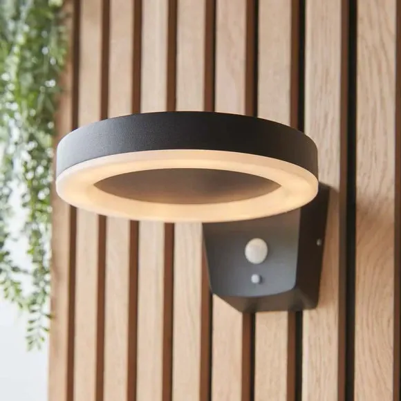 Solar PIR Wall Light - Black, Aluminium image