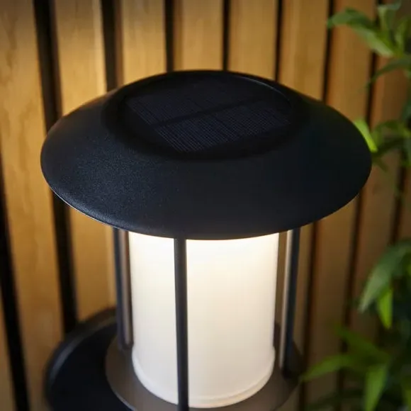 Solar PIR Wall Light - Black, Stainless Steel