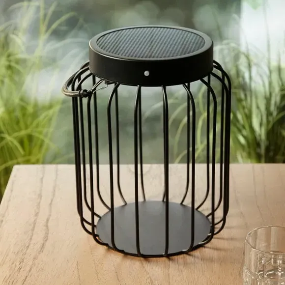 Solar Table Light with Dimmer - Black, Steel