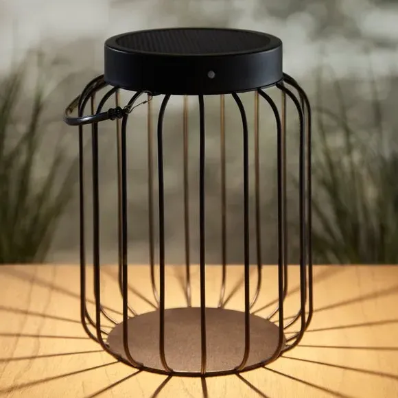 Solar Table Light with Dimmer - Black, Steel