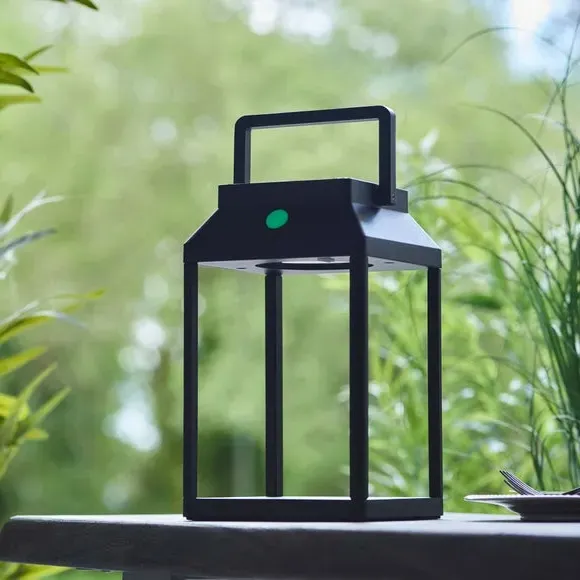 Solar Table Light with USB Charging - Black