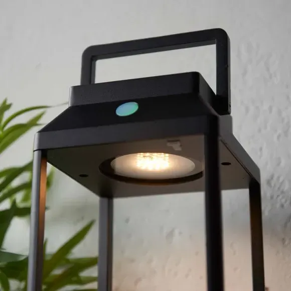 Solar Table Light with USB Charging - Black