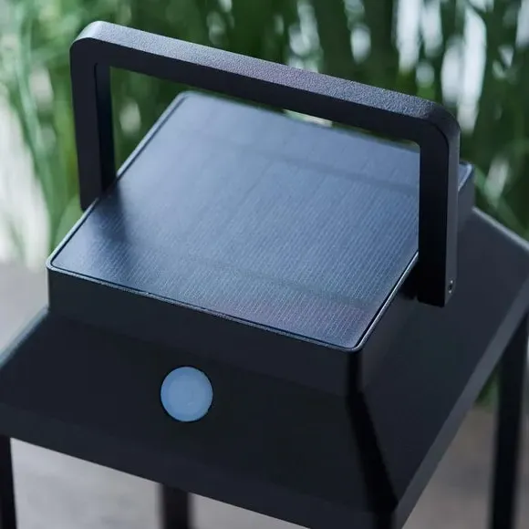 Solar Table Light with USB Charging - Black