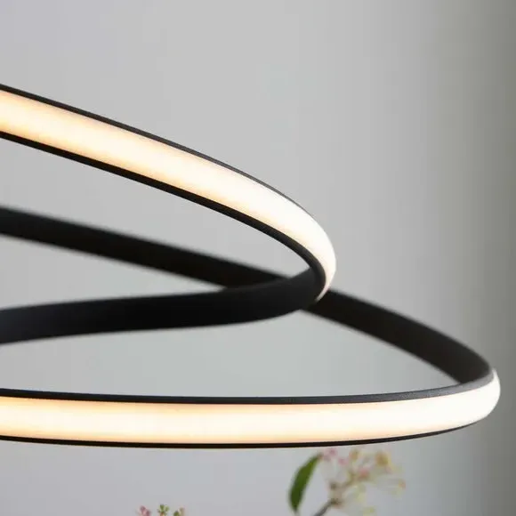 Spiral Ceiling Light with LED - Black, Metal