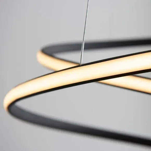 Spiral Ceiling Light with LED - Black, Metal