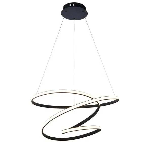 Spiral Ceiling Light with LED - Black, Metal