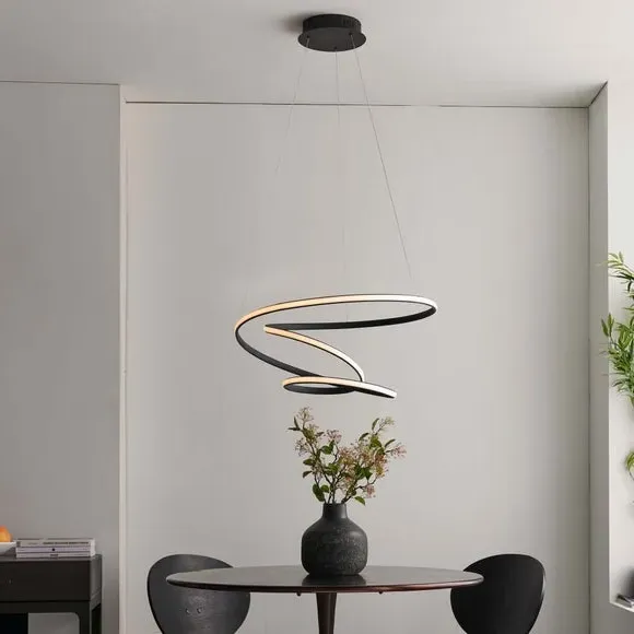 Spiral Ceiling Light with LED - Black, Metal image