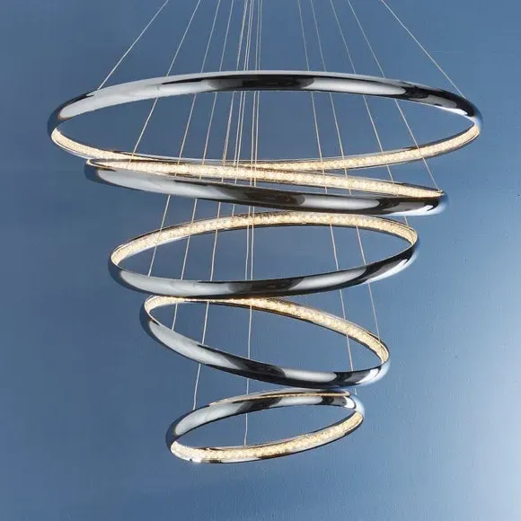 Spiral Ceiling Light with LED - Chrome, Crystal