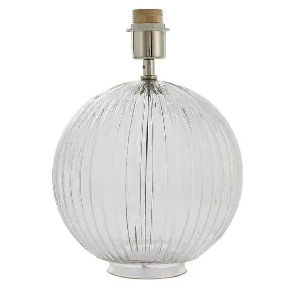 Table Lamp Base - Smokey Grey, Ribbed Glass