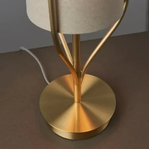 Table Lamp with In-Line Switch - Gold, Fabric