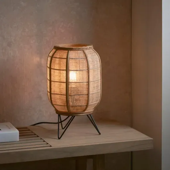 Table Lamp with In-Line Switch - Natural, Bamboo