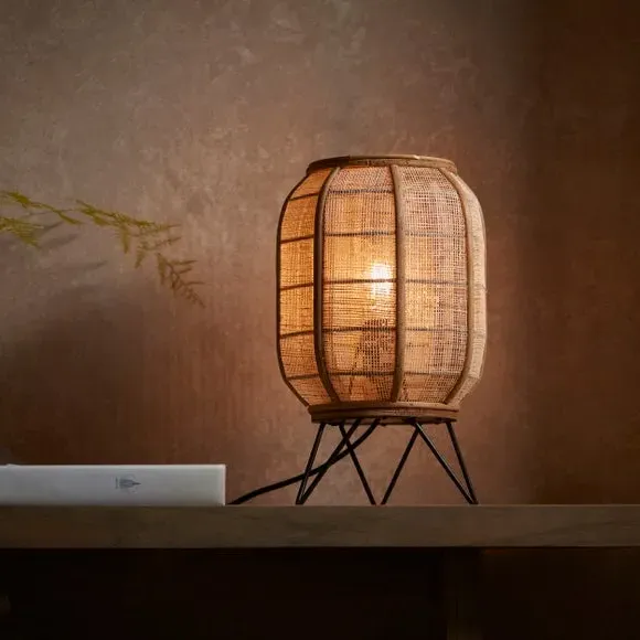 Table Lamp with In-Line Switch - Natural, Bamboo