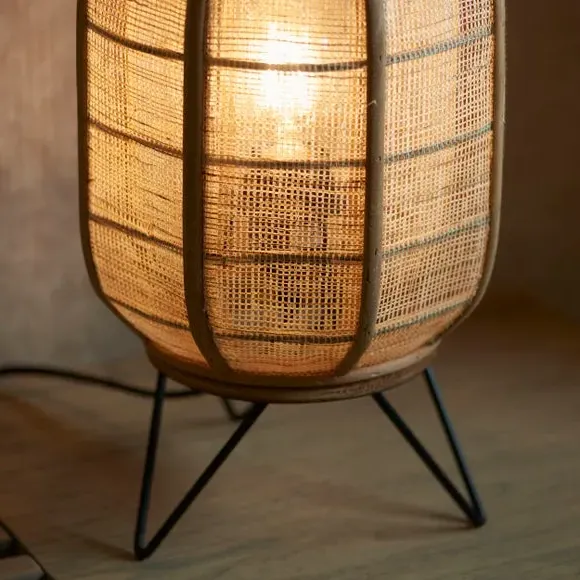 Table Lamp with In-Line Switch - Natural, Bamboo