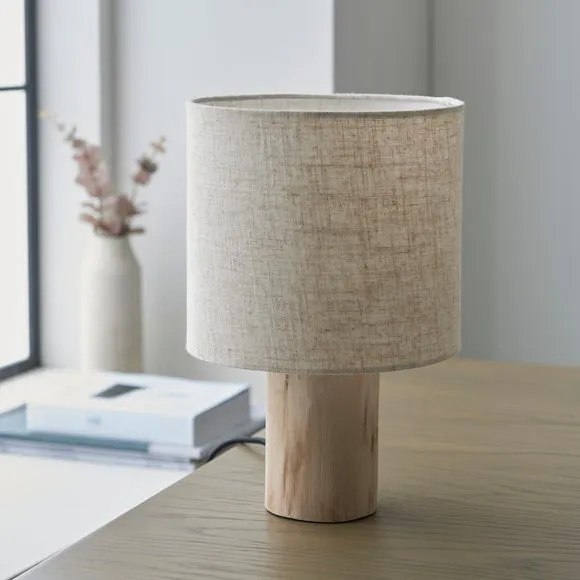 Table Lamp with In-Line Switch - Natural, Wood