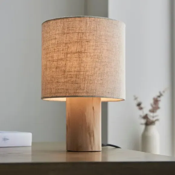 Table Lamp with In-Line Switch - Natural, Wood
