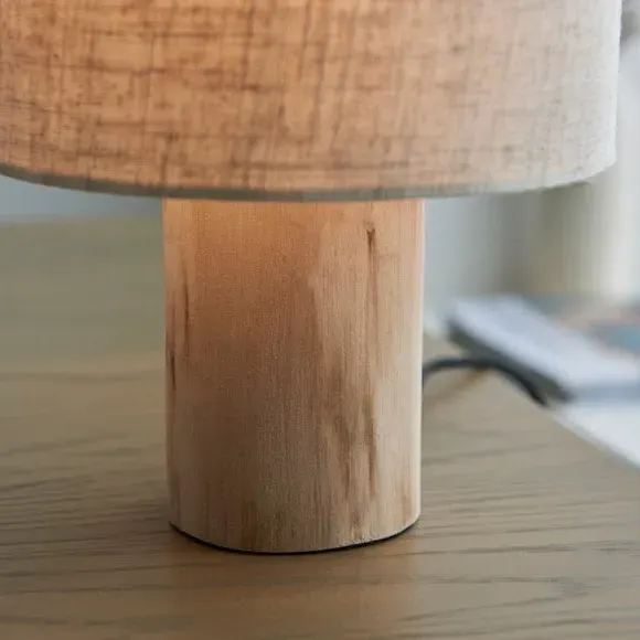 Table Lamp with In-Line Switch - Natural, Wood
