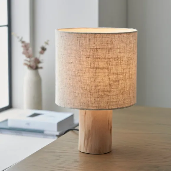 Table Lamp with In-Line Switch - Natural, Wood image