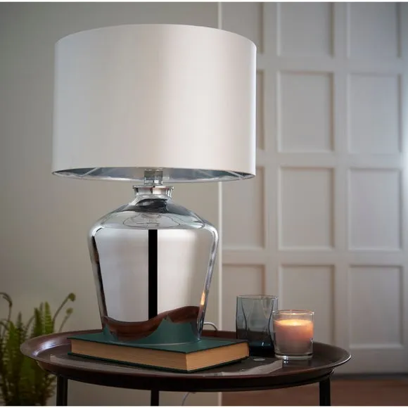 Table Lamp with Inline Switch - Chrome, Metal