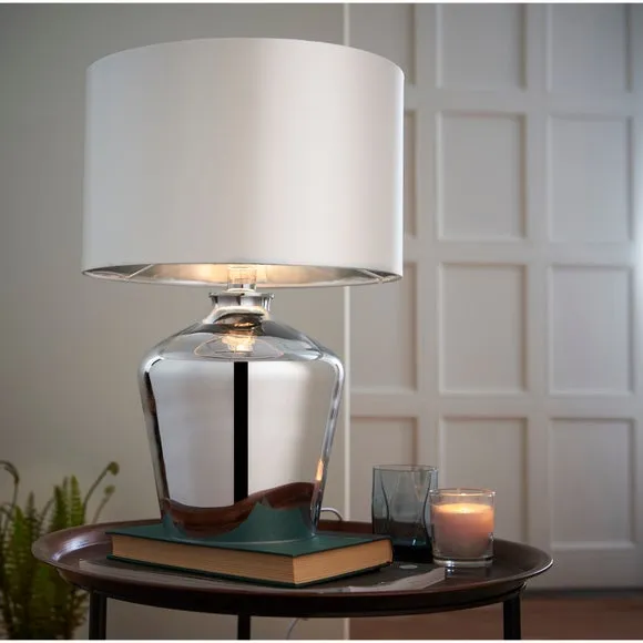 Table Lamp with Inline Switch - Chrome, Metal