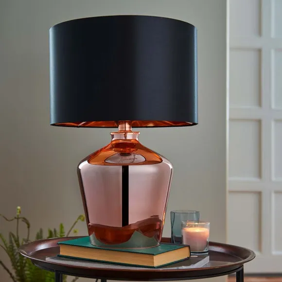 Table Lamp with Inline Switch - Copper, Metal
