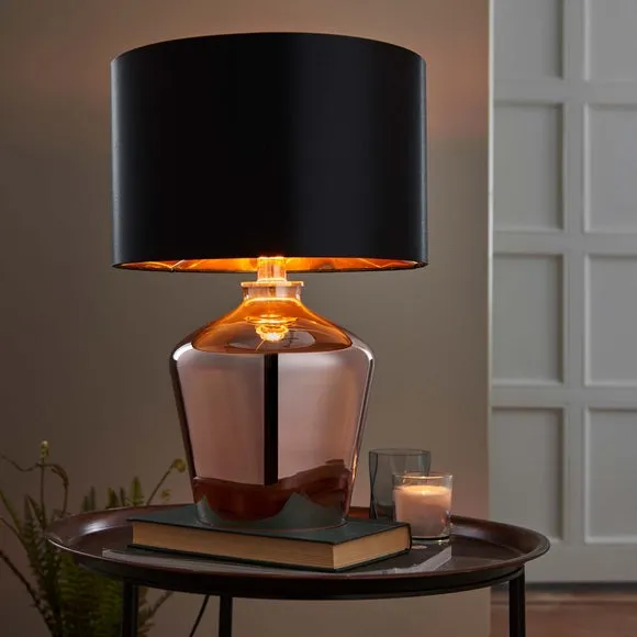 Table Lamp with Inline Switch - Copper, Metal