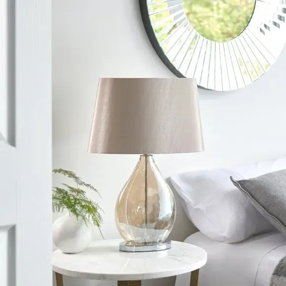 Table Lamp with Inline Switch - Gold, Glass