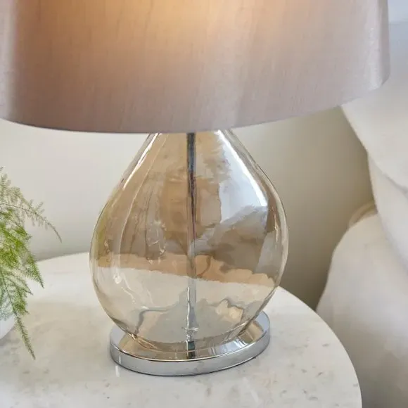 Table Lamp with Inline Switch - Gold, Glass