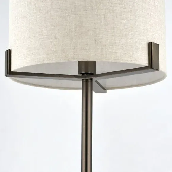 Table Lamp with Linen Shade - Bronze, Metal