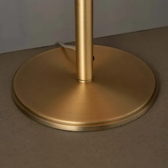 Table Lamp with Velvet Shade - Green, Brass