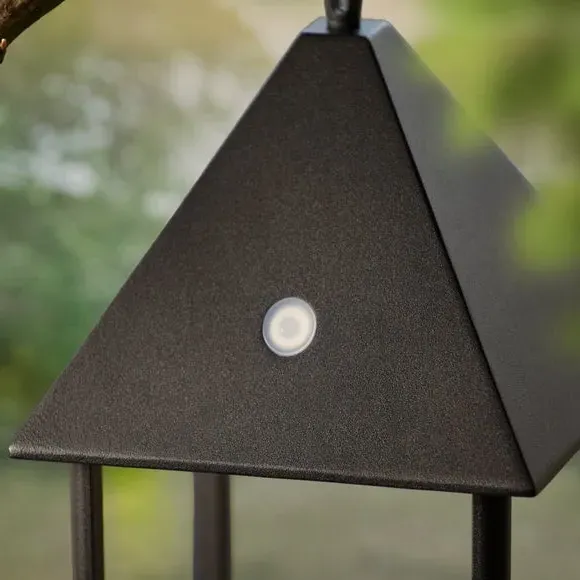 Tall Table Light with USB Charging - Black, Glass