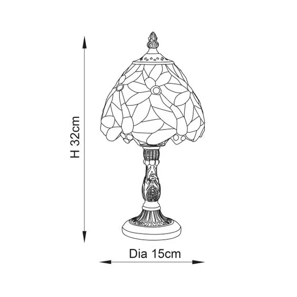 Traditional Table Lamp - Multicolor, Glass